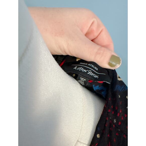 & Other Stories Long Sleeve Aztec Ruched Mini Dress Size 2 - Picture 11 of 11